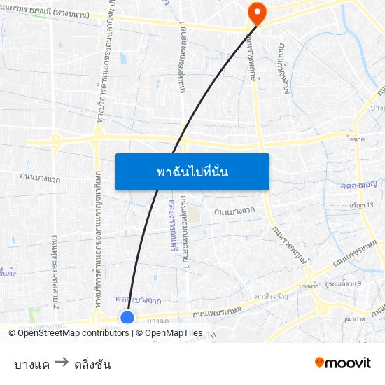 บางแค to ตลิ่งชัน map