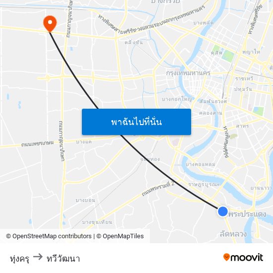 ทุ่งครุ to ทวีวัฒนา map