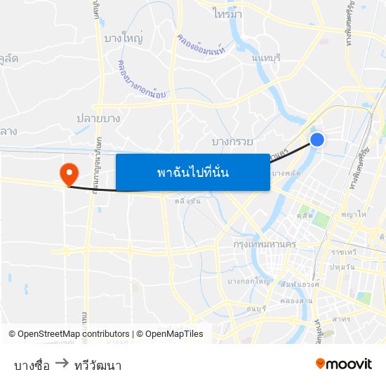 บางซื่อ to ทวีวัฒนา map