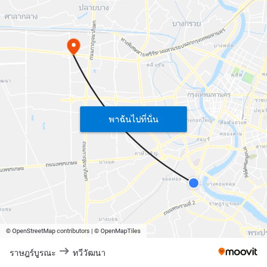 ราษฎร์บูรณะ to ทวีวัฒนา map