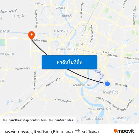 ตรงข้ามกรมอุตุนิยมวิทยา,Bts บางนา to ทวีวัฒนา map