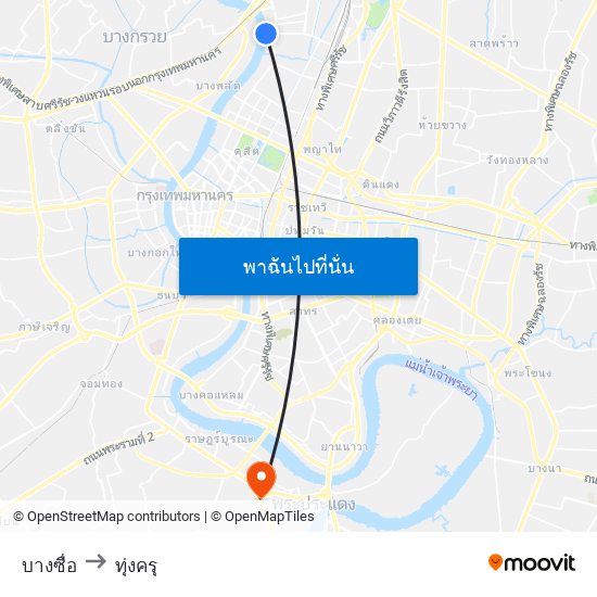 บางซื่อ to ทุ่งครุ map