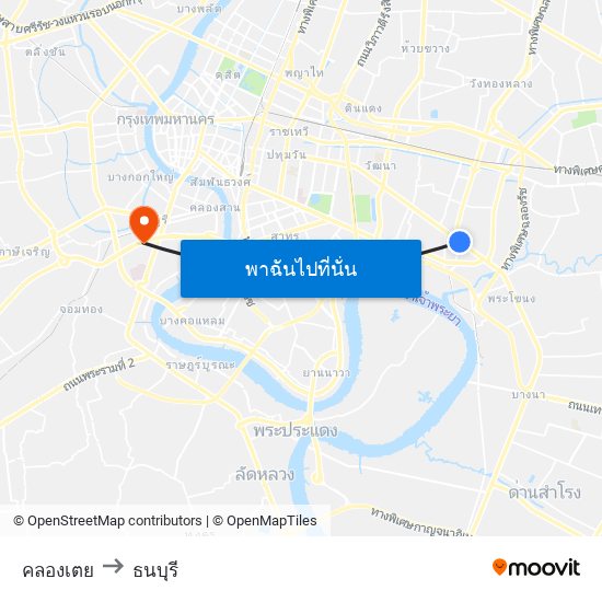 คลองเตย to ธนบุรี map