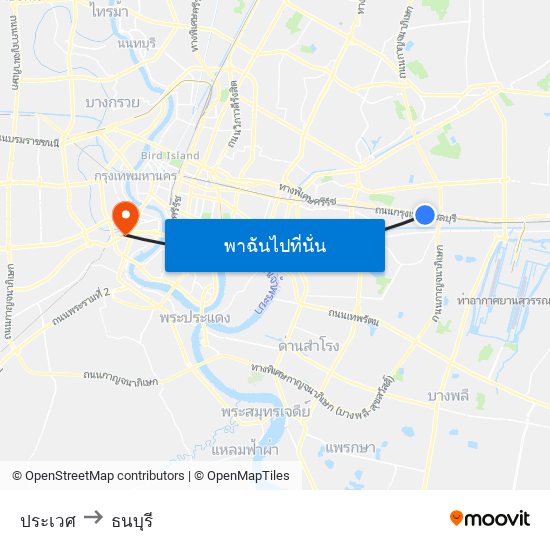 ประเวศ to ธนบุรี map