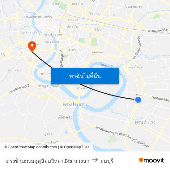 ตรงข้ามกรมอุตุนิยมวิทยา,Bts บางนา to ธนบุรี map