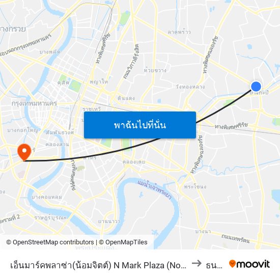 เอ็นมาร์คพลาซ่า(น้อมจิตต์) N Mark Plaza (Nomchit) to ธนบุรี map