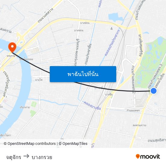 จตุจักร to บางกรวย map