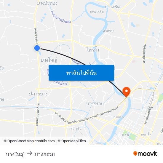 บางใหญ่ to บางกรวย map