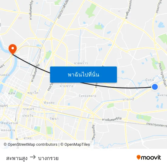 สะพานสูง to บางกรวย map