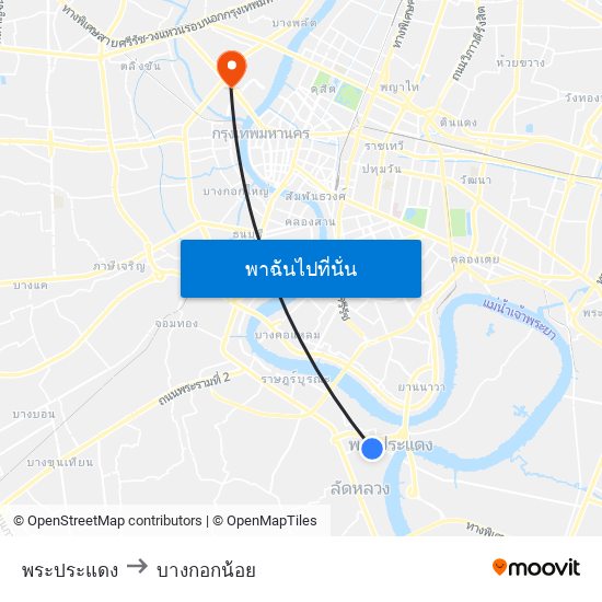 พระประแดง to บางกอกน้อย map