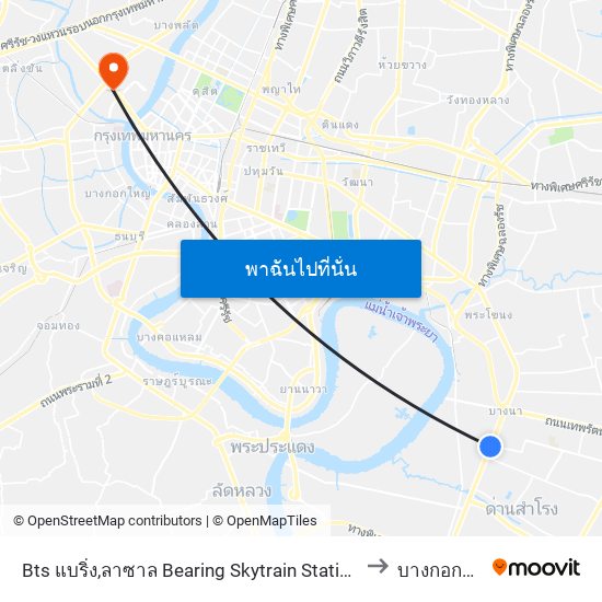 Bts แบริ่ง,ลาซาล Bearing Skytrain Station, Lasal to บางกอกน้อย map