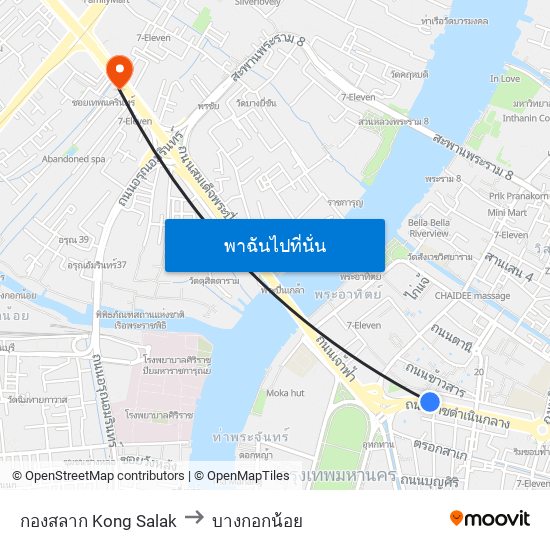 กองสลาก Kong Salak to บางกอกน้อย map