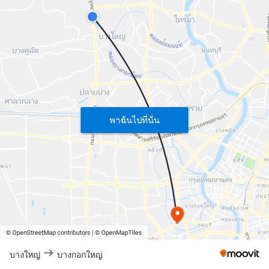 บางใหญ่ to บางกอกใหญ่ map