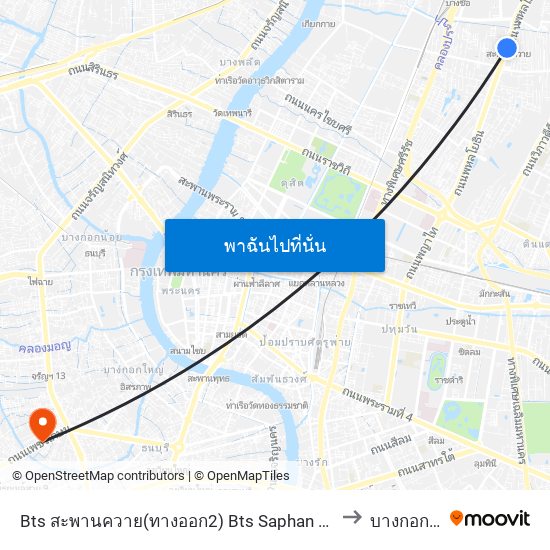 Bts สะพานควาย(ทางออก2) Bts Saphan Khwai (Exit 2) to บางกอกใหญ่ map