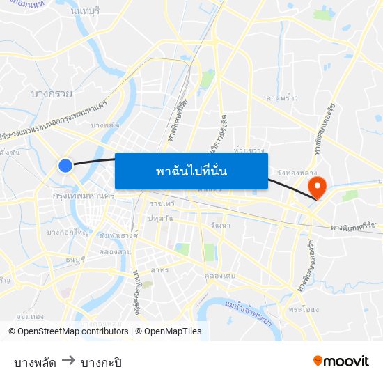 บางพลัด to บางกะปิ map