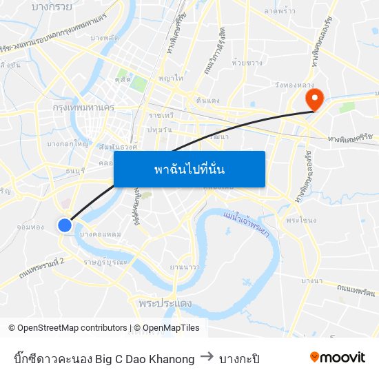 บิ๊กซีดาวคะนอง Big C  Dao Khanong to บางกะปิ map