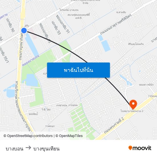 บางบอน to บางขุนเทียน map