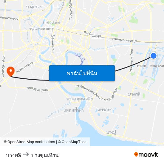 บางพลี to บางขุนเทียน map