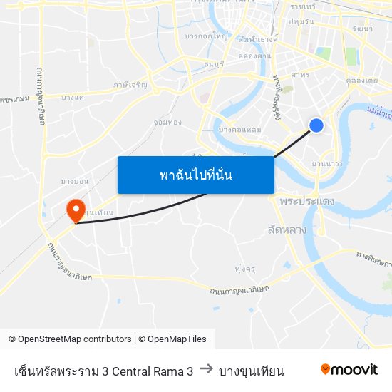 เซ็นทรัลพระราม 3 Central Rama 3 to บางขุนเทียน map