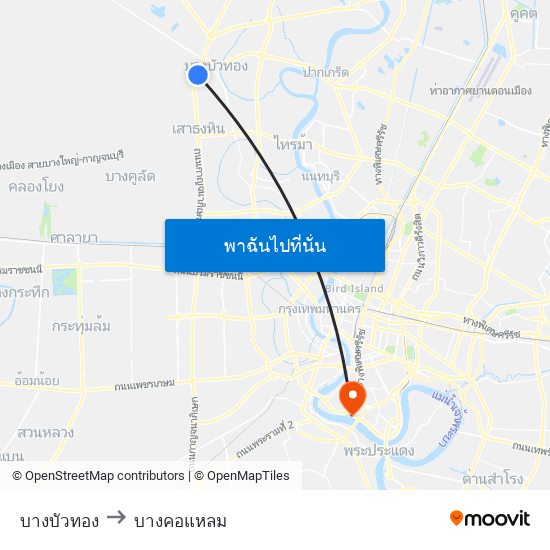 บางบัวทอง to บางคอแหลม map