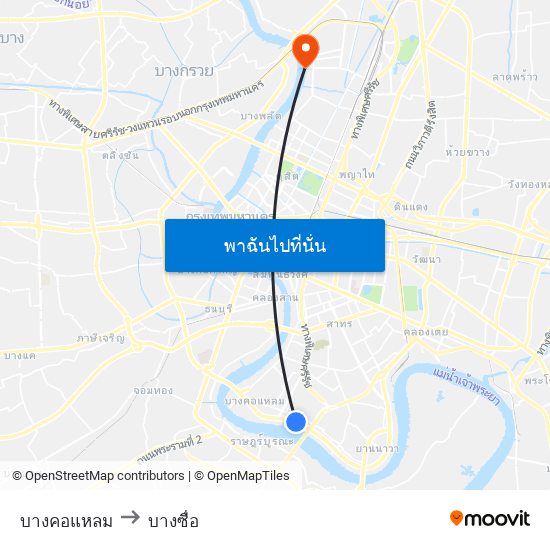 บางคอแหลม to บางซื่อ map