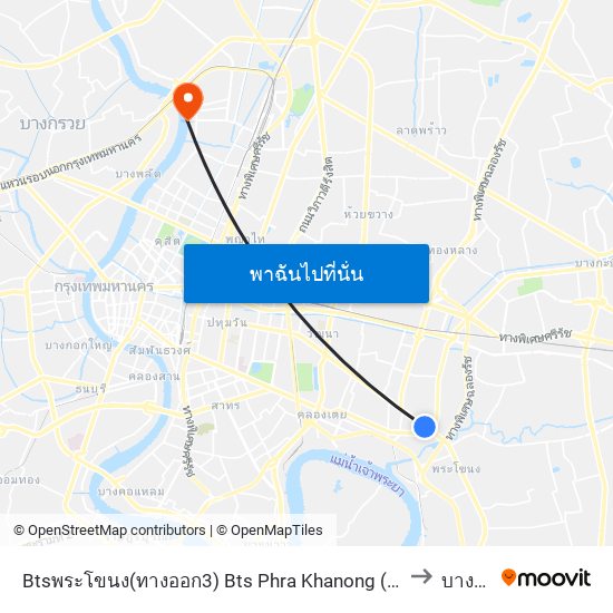 Btsพระโขนง(ทางออก3) Bts Phra Khanong (Exit 3) to บางซื่อ map