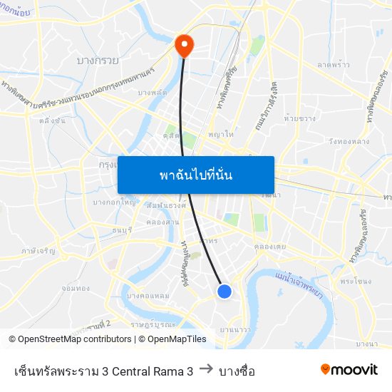 เซ็นทรัลพระราม 3 Central Rama 3 to บางซื่อ map