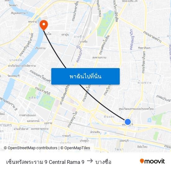 เซ็นทรัลพระราม 9 Central Rama 9 to บางซื่อ map