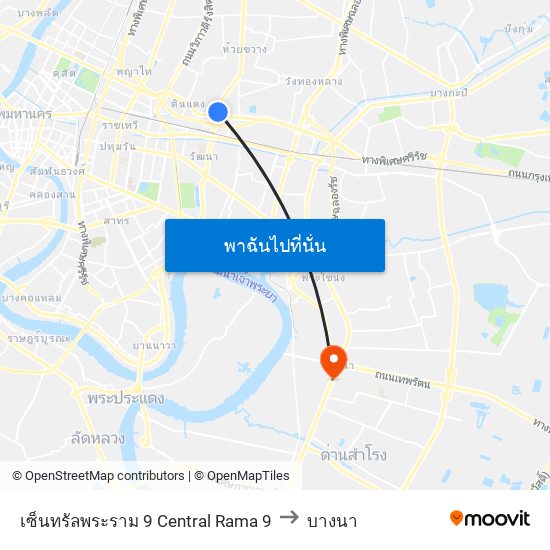 เซ็นทรัลพระราม 9 Central Rama 9 to บางนา map