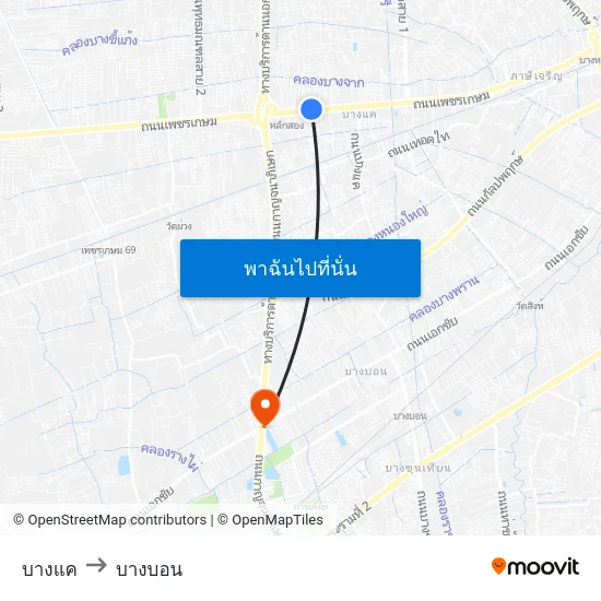 บางแค to บางบอน map