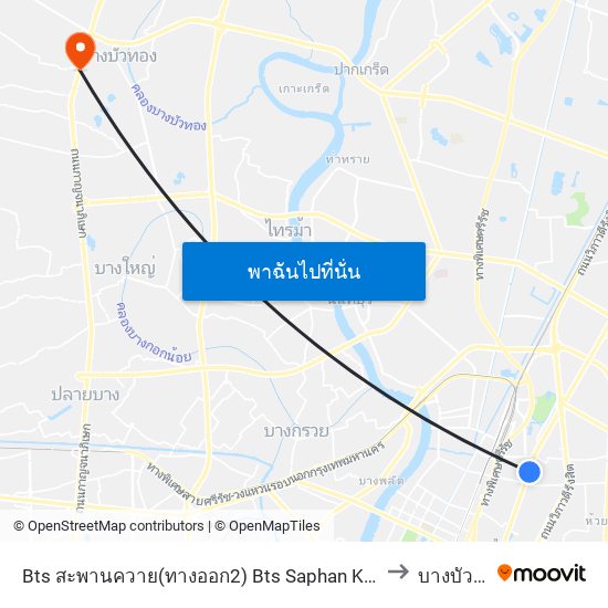 Bts สะพานควาย(ทางออก2) Bts Saphan Khwai (Exit 2) to บางบัวทอง map