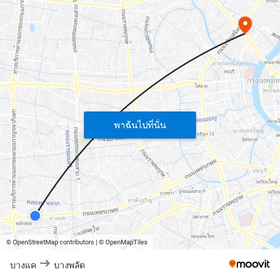 บางแค to บางพลัด map