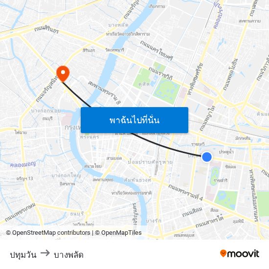 ปทุมวัน to บางพลัด map