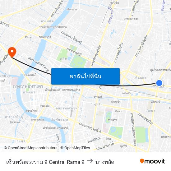 เซ็นทรัลพระราม 9 Central Rama 9 to บางพลัด map