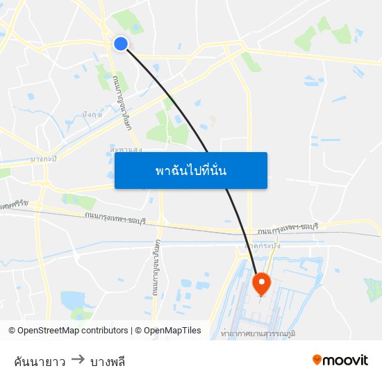 คันนายาว to บางพลี map