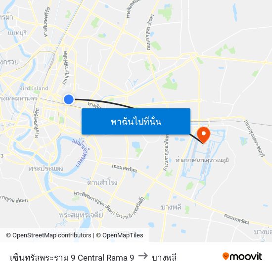 เซ็นทรัลพระราม 9 Central Rama 9 to บางพลี map