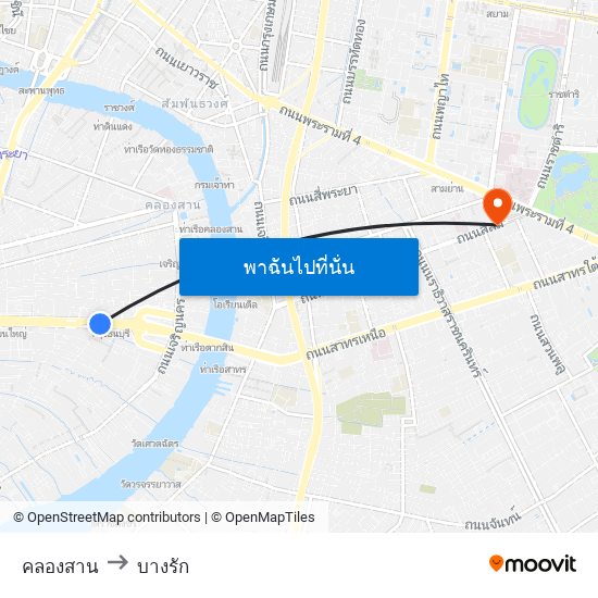 คลองสาน to บางรัก map