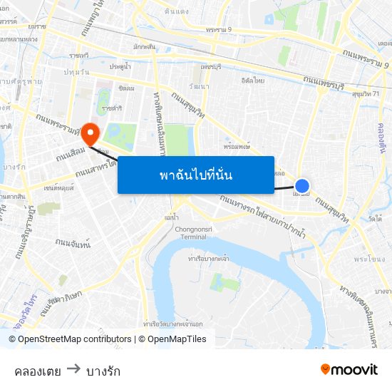 คลองเตย to บางรัก map