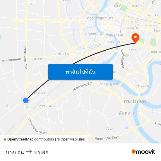 บางบอน to บางรัก map