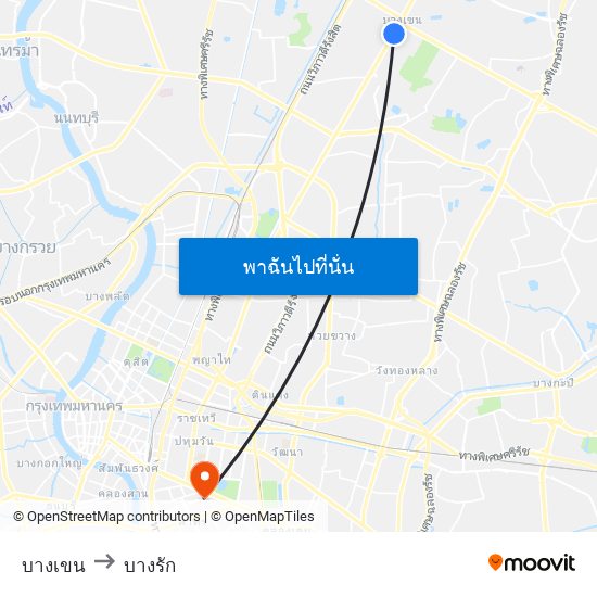 บางเขน to บางรัก map