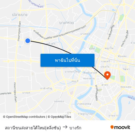 สถานีขนส่งสายใต้ใหม่(ตลิ่งชัน) to บางรัก map