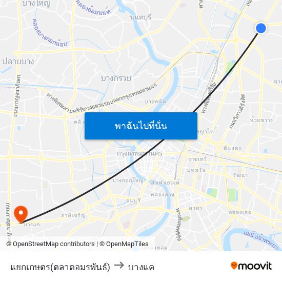 แยกเกษตร(ตลาดอมรพันธ์) to บางแค map