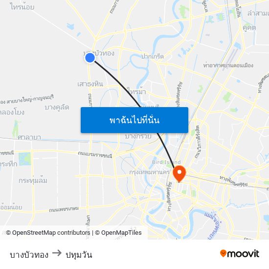 บางบัวทอง to ปทุมวัน map