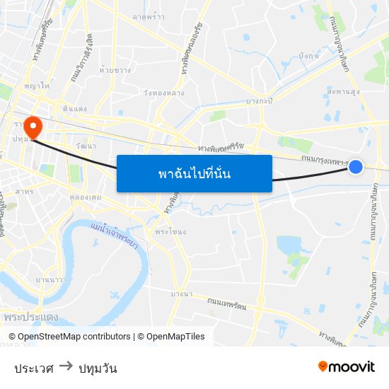 ประเวศ to ปทุมวัน map