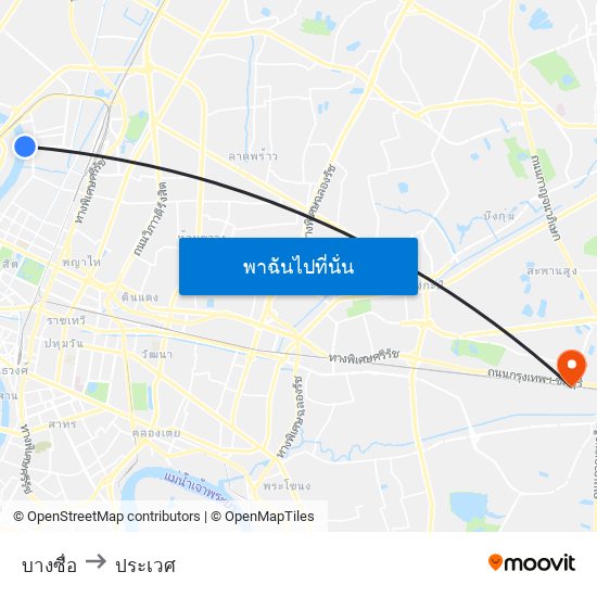 บางซื่อ to ประเวศ map