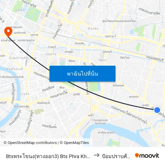 Btsพระโขนง(ทางออก3) Bts Phra Khanong (Exit 3) to ป้อมปราบศัตรูพ่าย map