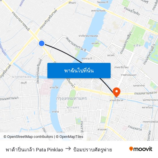 พาต้าปิ่นเกล้า Pata Pinklao to ป้อมปราบศัตรูพ่าย map