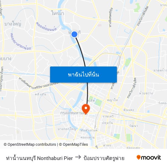 ท่าน้ำนนทบุรี Nonthaburi Pier to ป้อมปราบศัตรูพ่าย map