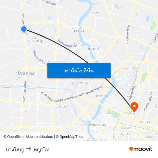 บางใหญ่ to พญาไท map