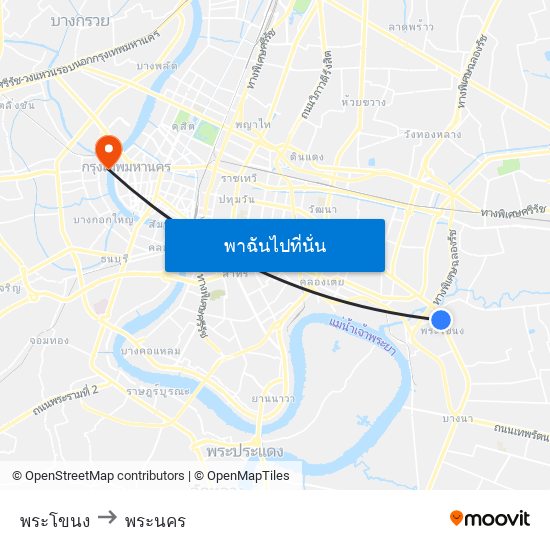 พระโขนง to พระนคร map